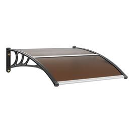 VEVOR - Window Door Awning Canopy 40" x 40", UPF 50+ Polycarbonate Entry Door Outdoor Window Awning Exterior - Brown