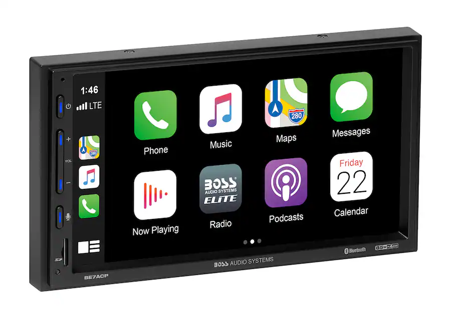 Camera Boss BOSS Audio Systems Elite BE7ACP C Double Din CarPlay & Android Auto ...