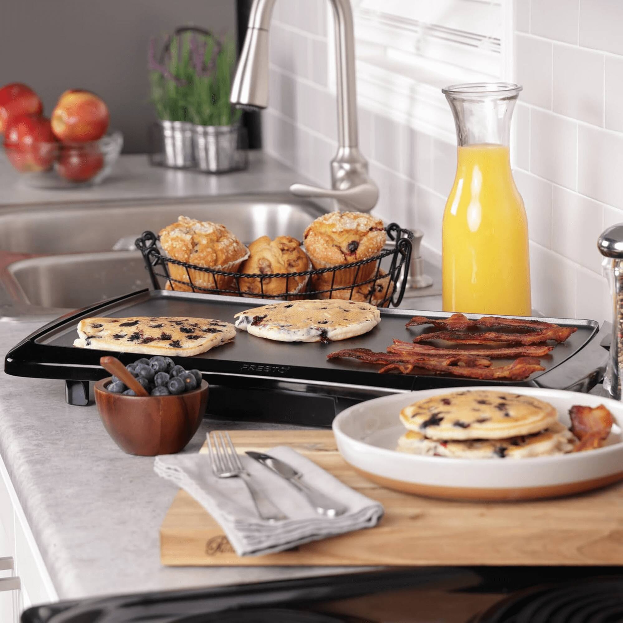 Alt View 2. Presto - Low Profile Cool-Touch Electric Griddle - Black.