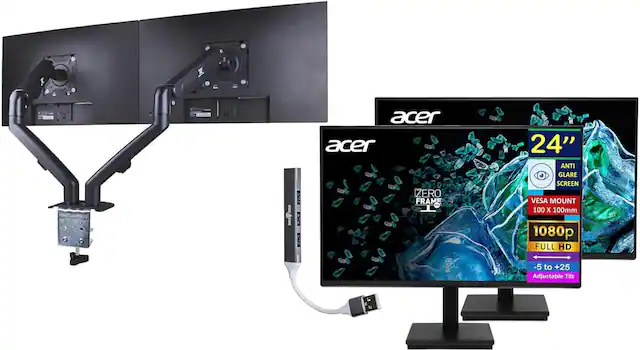 Acer Zero Frame 24" Anti Glare Screen
VESA Mount 100 x 100mm
1080p Full HD
-5 to +25 Adjustable Tilt