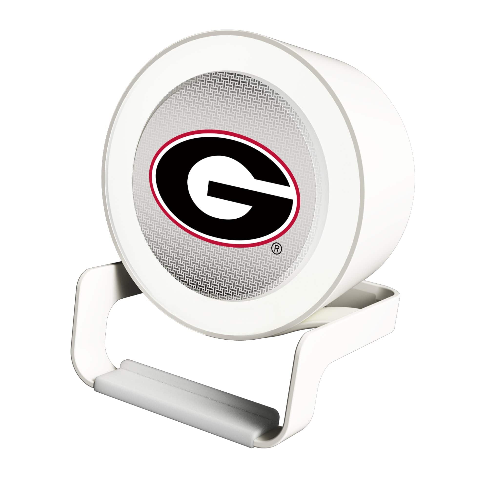Front. Keyscaper - Georgia Bulldogs Linen Print Nightlight Charger & Bluetooth Speaker - White.