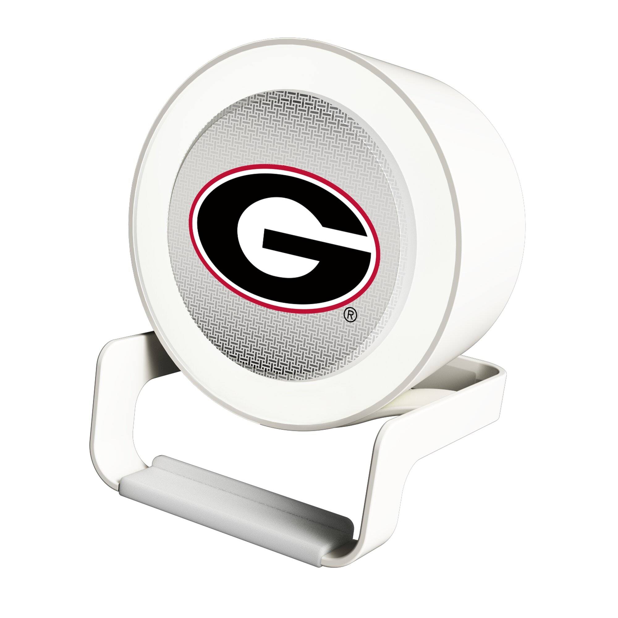 Front. Keyscaper - Georgia Bulldogs Linen Print Nightlight Charger & Bluetooth Speaker - White.
