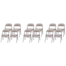 MECO - Sudden Comfort Deluxe Metal Fabric Padded Folding Chair Set, (12 Pack) - Gray
