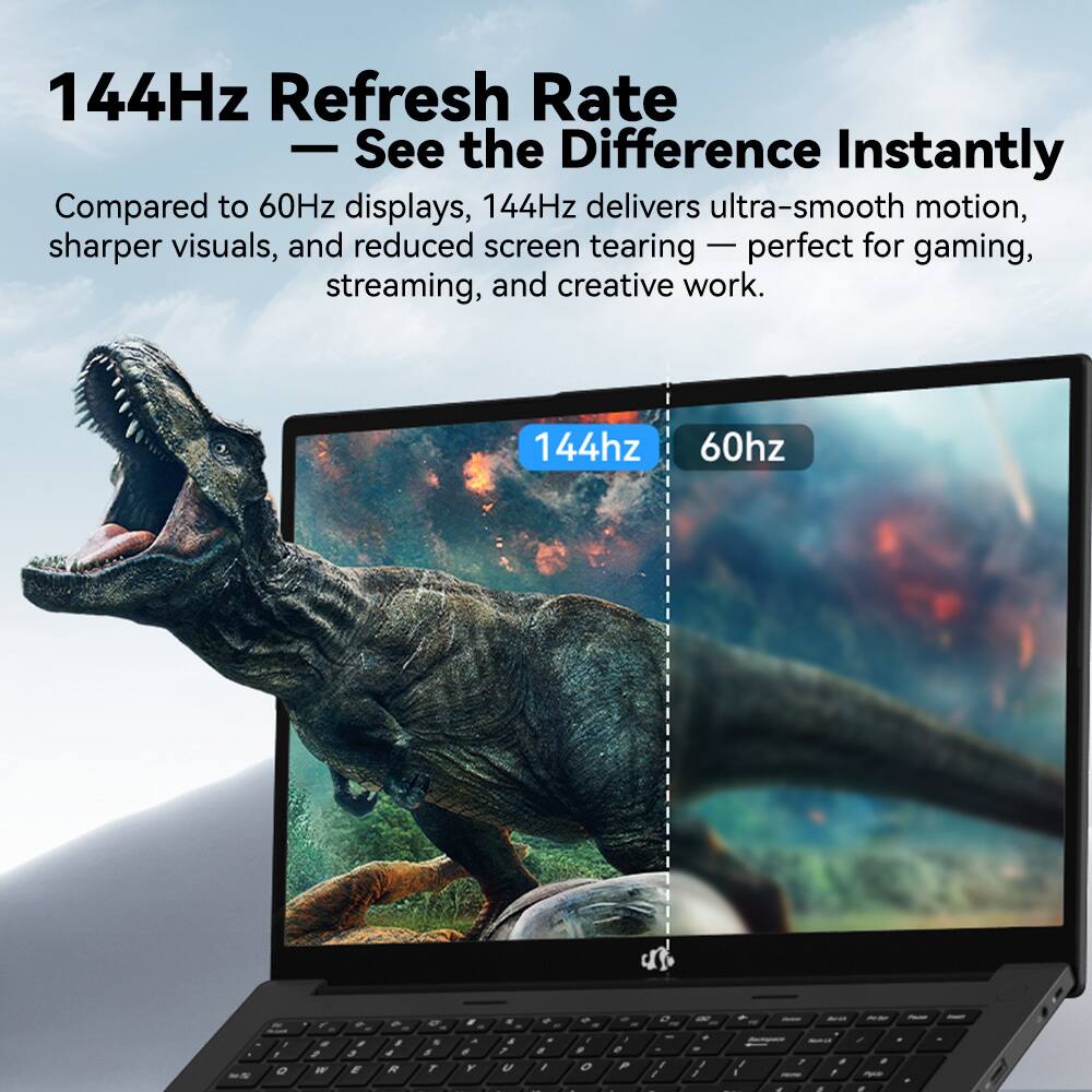 144Hz Refresh Rate  
— See the Difference Instantly  

Compared to 60Hz displays, 144Hz delivers ultra-smooth motion, sharper visuals, and reduced screen tearing — perfect for gaming, streaming, and creative work.  

144hz  
60hz