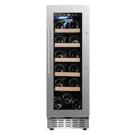 Equator - 11 inch 18-Bottle Wine Cooler, Refrigerator Built-In/Freestanding, 41°F−71.6°F Range, 7-Color LED, Alarm, 110 V - Stainless Steel