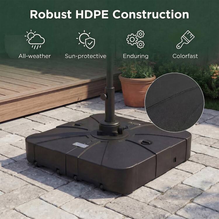 Robust HDPE Construction

- All-weather
- Sun-protective
- Enduring
- Colorfast
