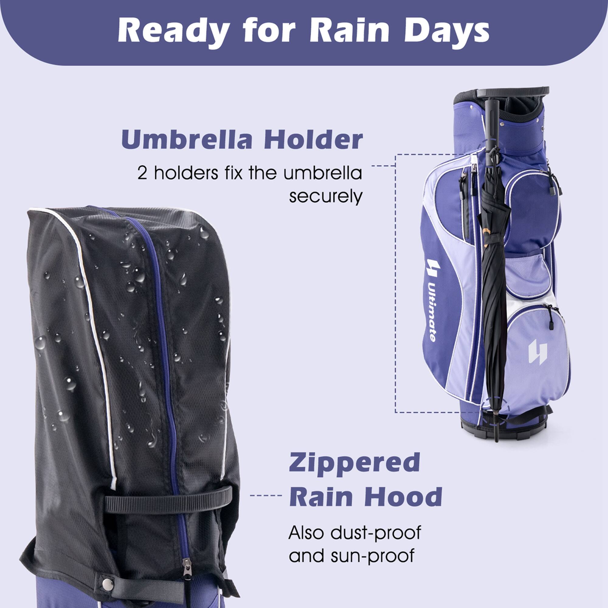 Ready for Rain Days

Umbrella Holder  
2 holders fix the umbrella securely

Zippered Rain Hood  
Also dust-proof and sun-proof