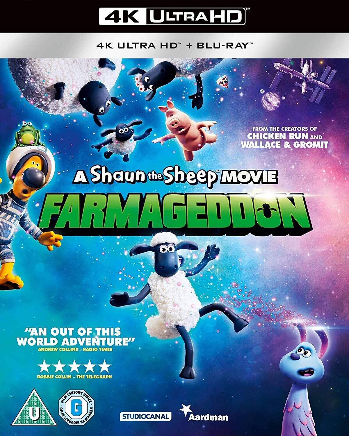 Front. A Shaun the Sheep Movie: Farmageddon   - 4K Blu-Ray.