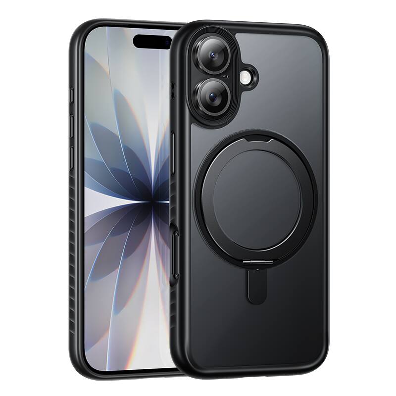 Angle. hoco. - AS1 MagSafe Case with 360° Rotating Stand for Apple iPhone 17 - Black.
