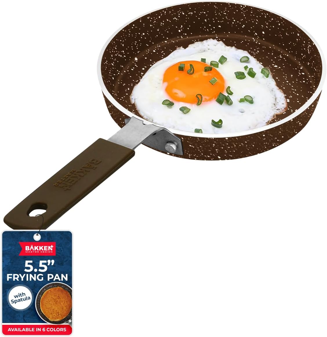 Bakken- Swiss - 2-Piece Mini Pan Set – 5.5’’ Non-Stick Egg Pan + Spatula, Heat-Resistant, Cool Handle - Brown Marble price history on PriceWatchPro