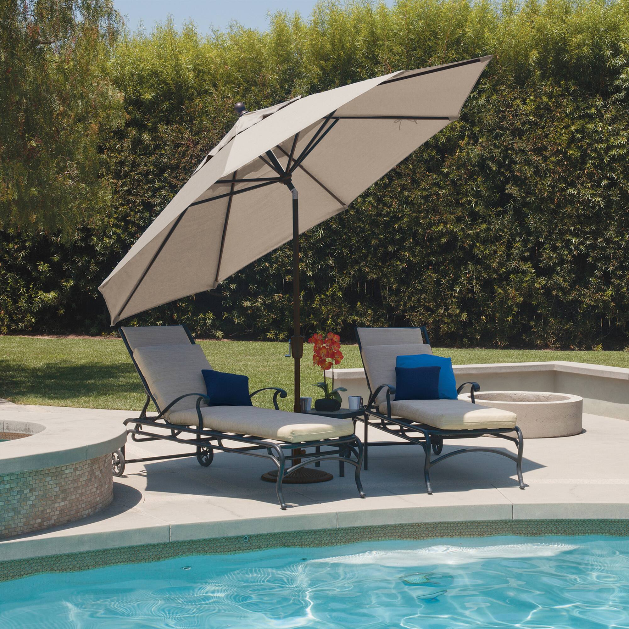 Mondawe 11' Octagon Patio Umbrella Push Button Tilt Bronze Frame Beige  MO-9211002422 - Best Buy