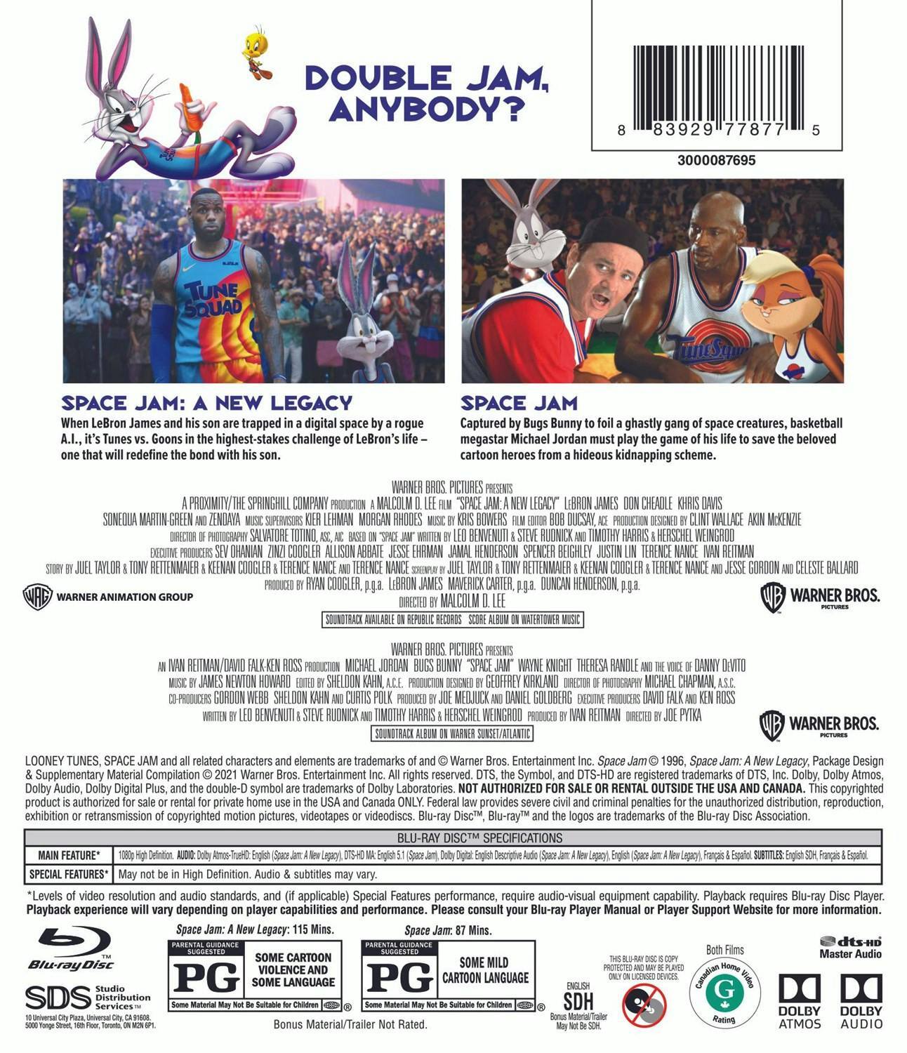 Back. Space Jam/Space Jam: A New Legacy (Blu-ray Double Feature) [Blu-ray].