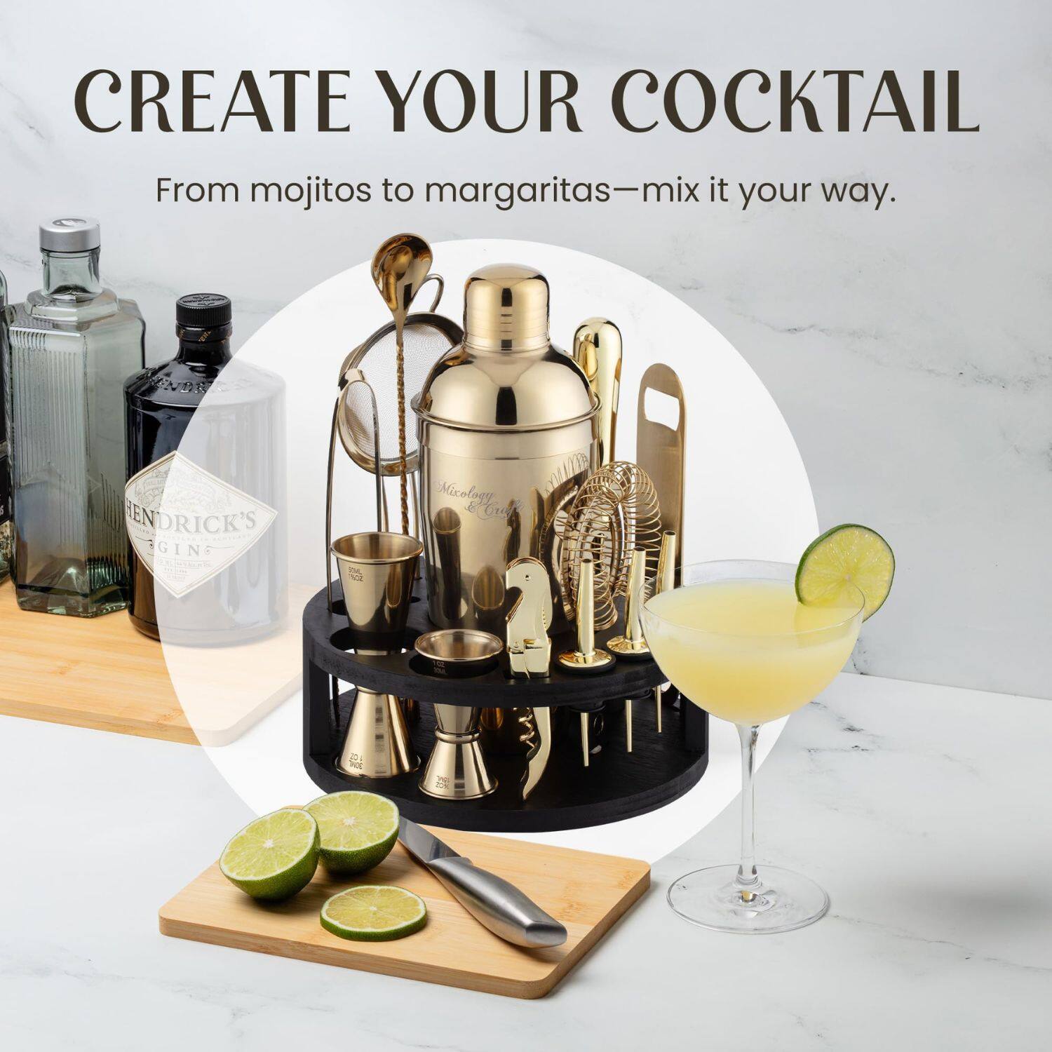 CREATE YOUR COCKTAIL  
From mojitos to margaritas—mix it your way.