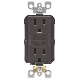 Leviton - SmartlockPro 15 amps 125 V Duplex GFCI Outlet 5-15R 1 pk - Brown
