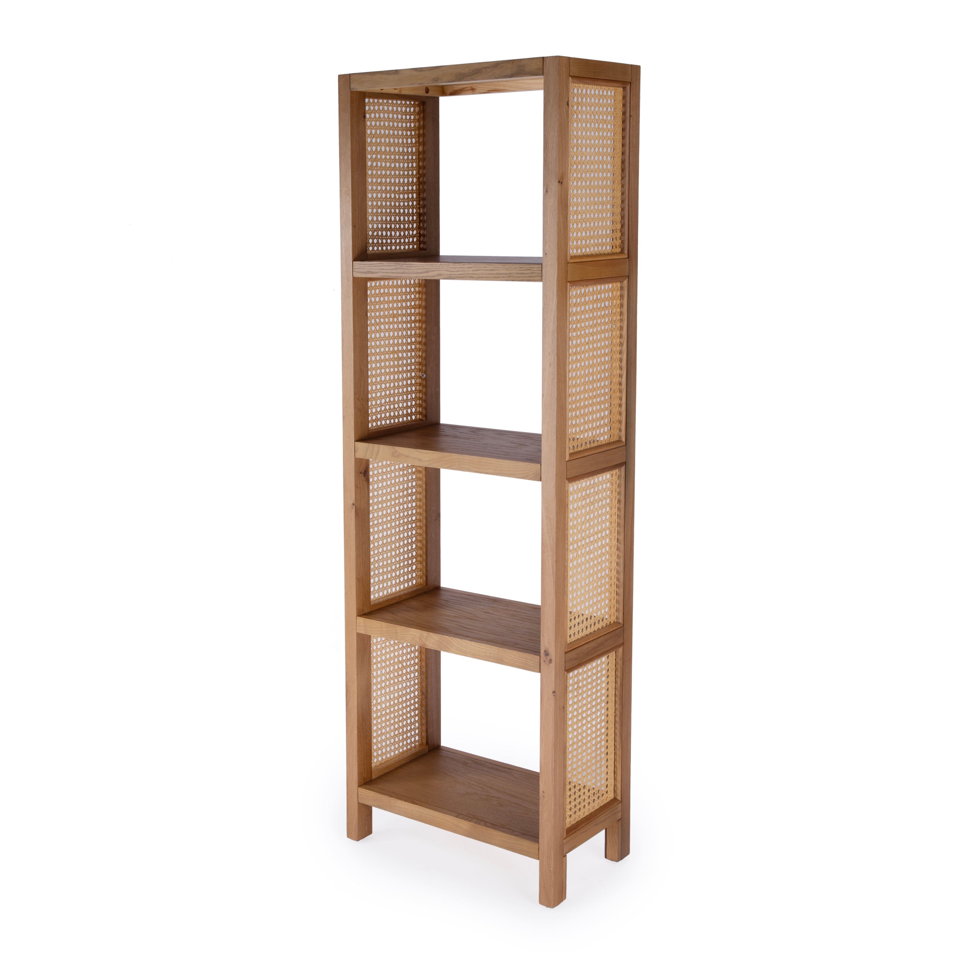 Butler Specialty - Mesa 24 in. W x 72 in. H Cane and Wood 4 Tier Open Back Etagere Bookcase - Natural price history on PriceWatchPro