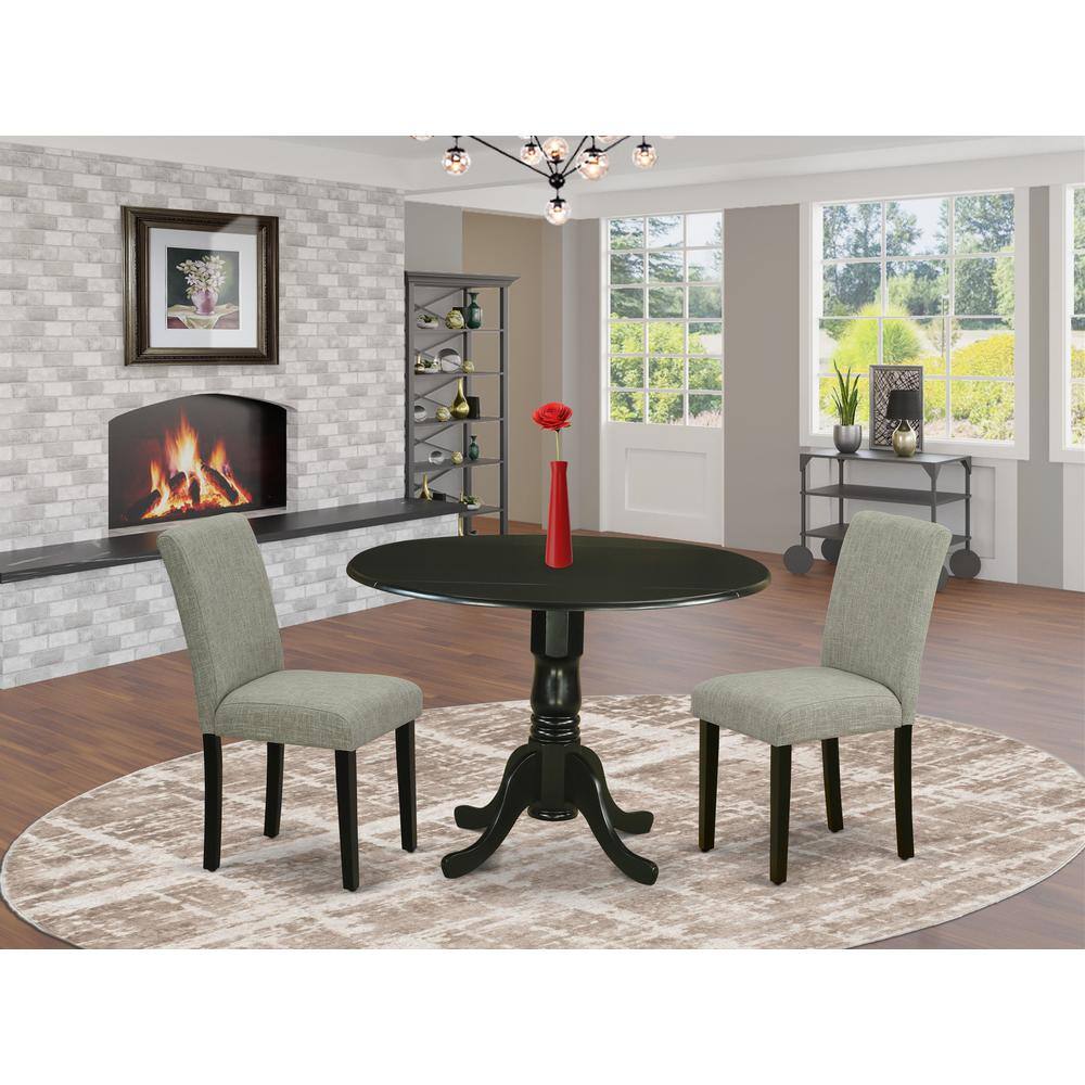 Left. East West Furniture - Dining Room Set Black - Brown.