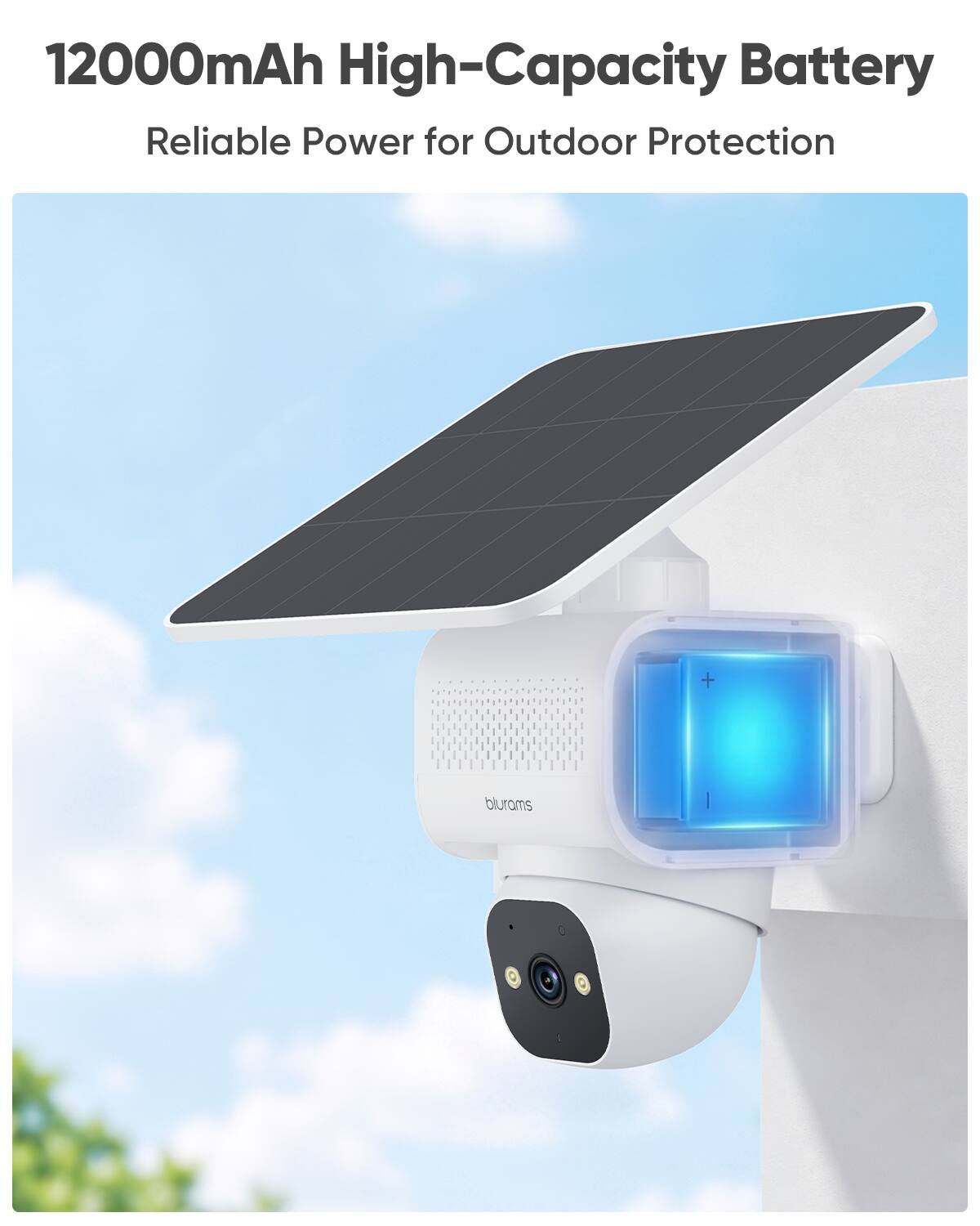 12000mAh High-Capacity Battery  
Reliable Power for Outdoor Protection