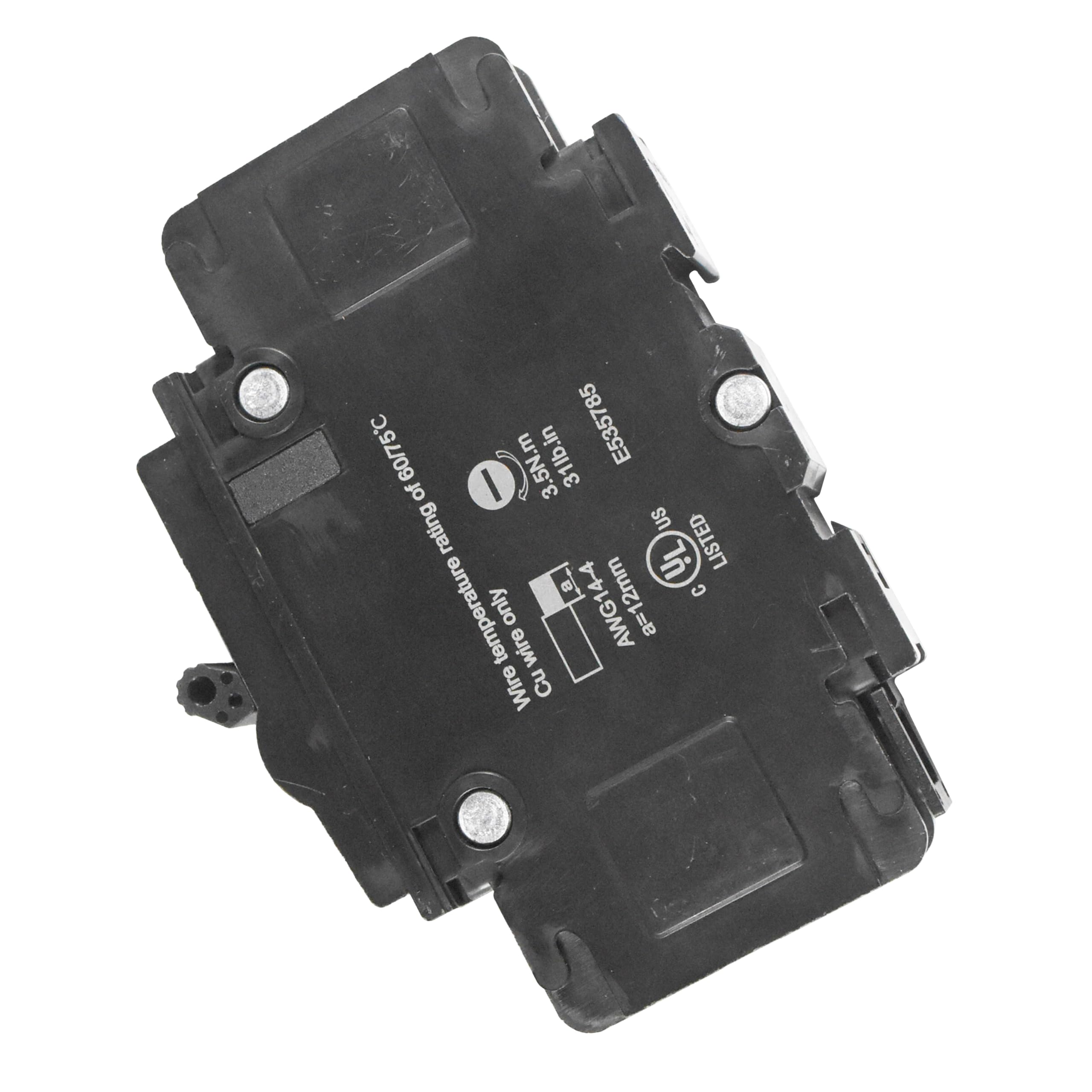 60/75°C  
31 lb.in  
E535785  
1.5N  
Rating US  
LISTED  
AWG14-4 Wire  
Cu  
a=12mm  
Temperature only  
Auto reset  
Wire temperature rating of 675°C  
5.1N.m  
E353785  
AWG14-4  
a=12mm  
C  
US