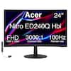 Acer 24" Nitro ED240Q Hbi FHD 3000:1 100Hz 1920 x 1080 Contrast ratio Refresh rate
