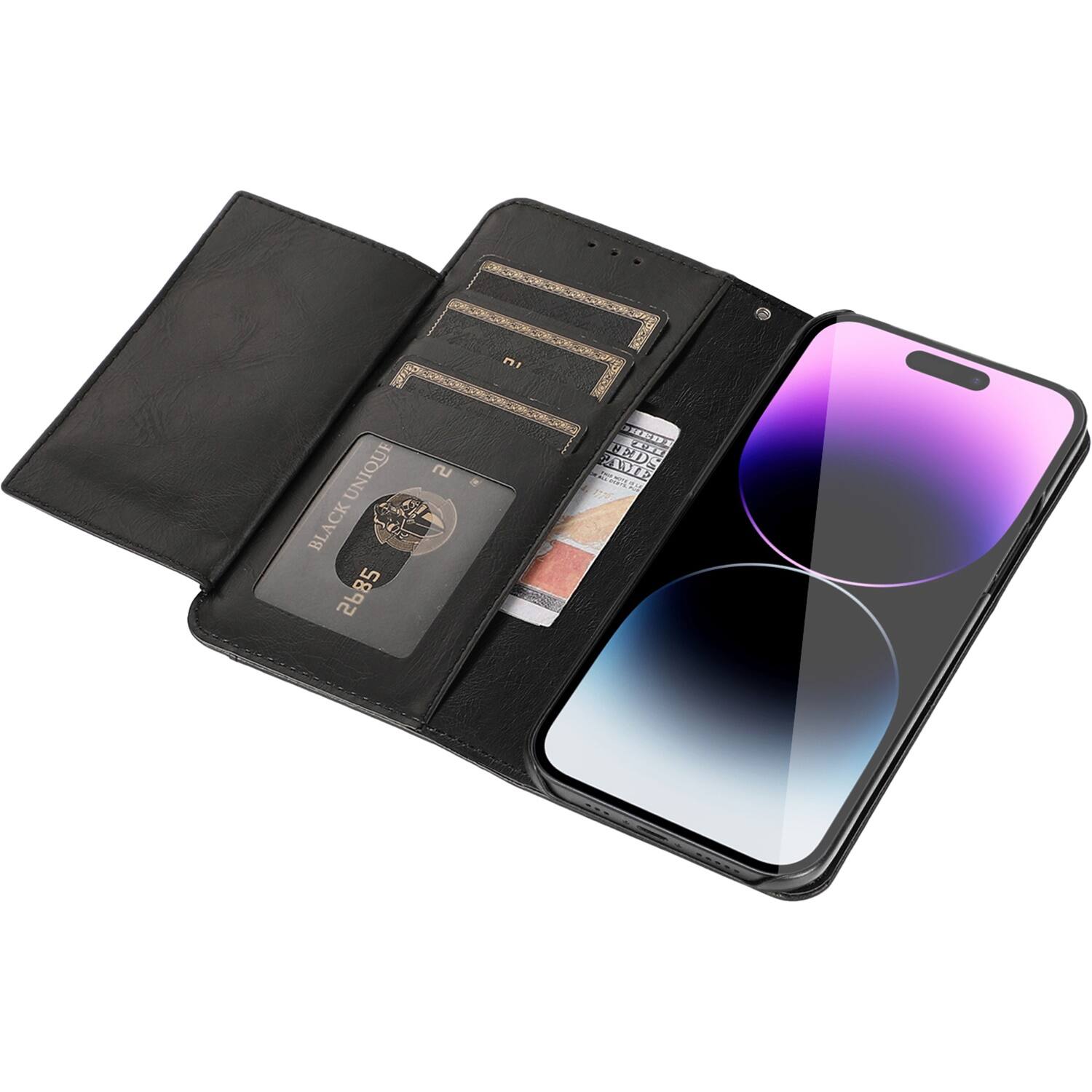Alt View 13. SaharaCase - Folio Wallet Case for Apple iPhone 14 Pro Max - Black.