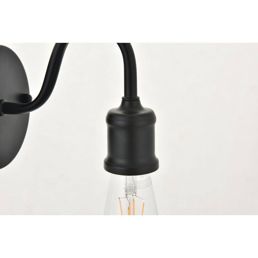 Alt View 1. Living District - Serif 1 light black Wall Sconce - Black.
