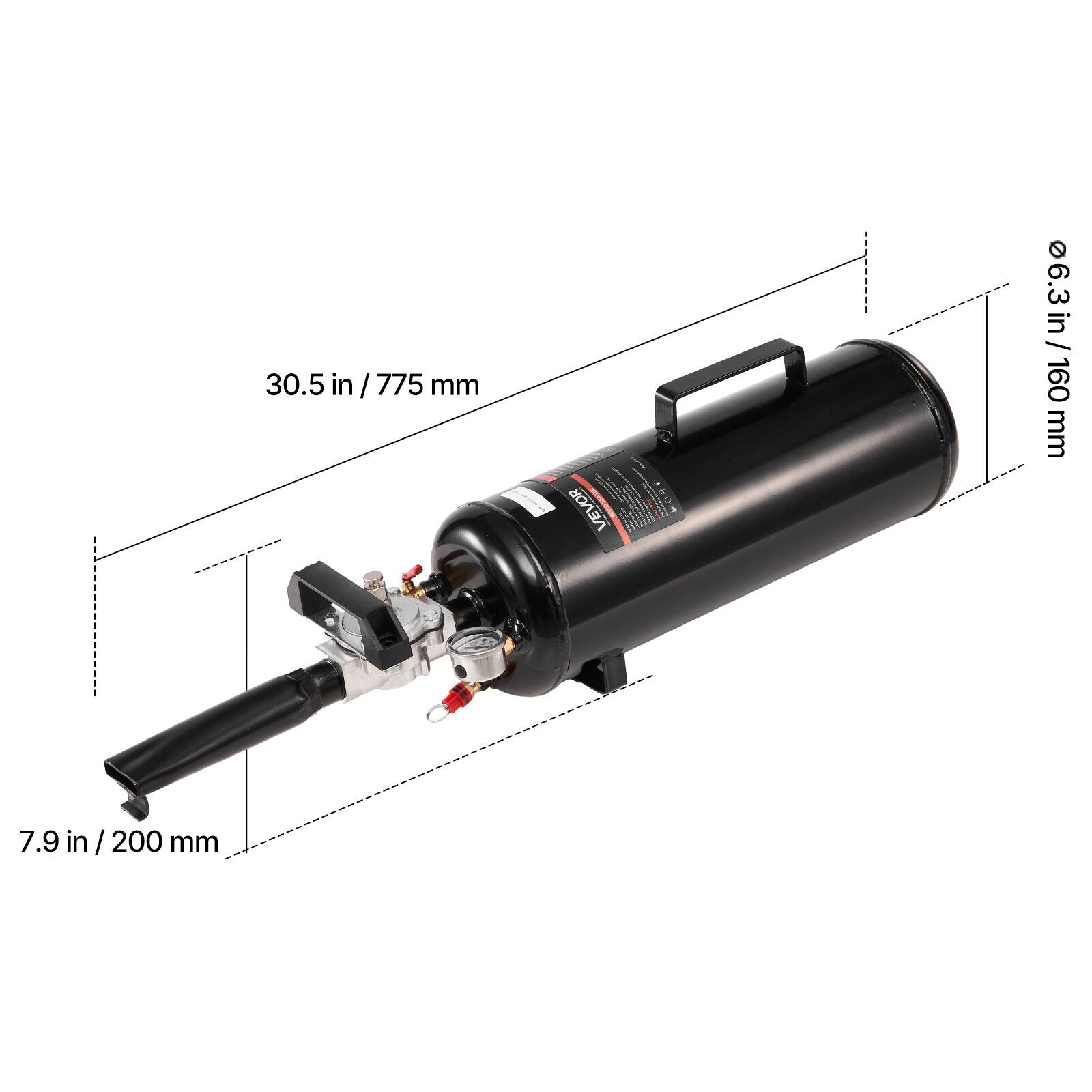 30.5 in / 775 mm  
6.3 in / 160 mm  
7.9 in / 200 mm
