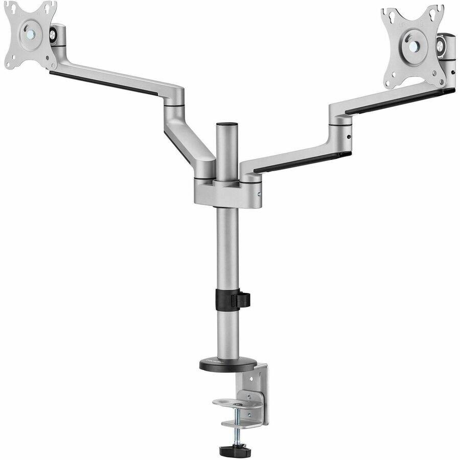 Alt View 2. Rocstor - Rocstor Mounting Arm for LED Display, Monitor - Aluminum Silver - Landscape/Portrait - 2 Display(s) Supported - 32" - Aluminum Silver.