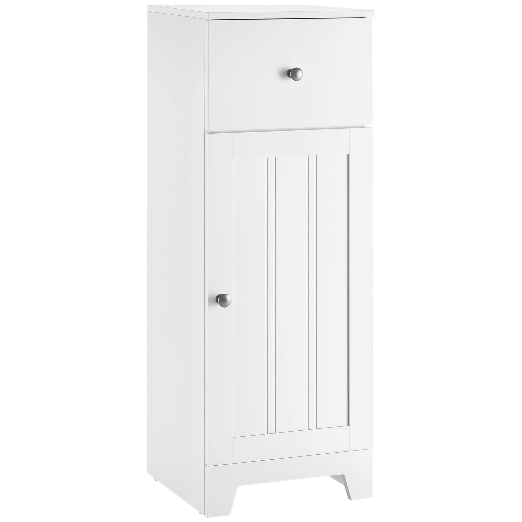 Kleankin - Short Bathroom Storage Cabinet, Cabinet Organizer with 1 Drawer and Adjustable Shelf for Living Room - White
