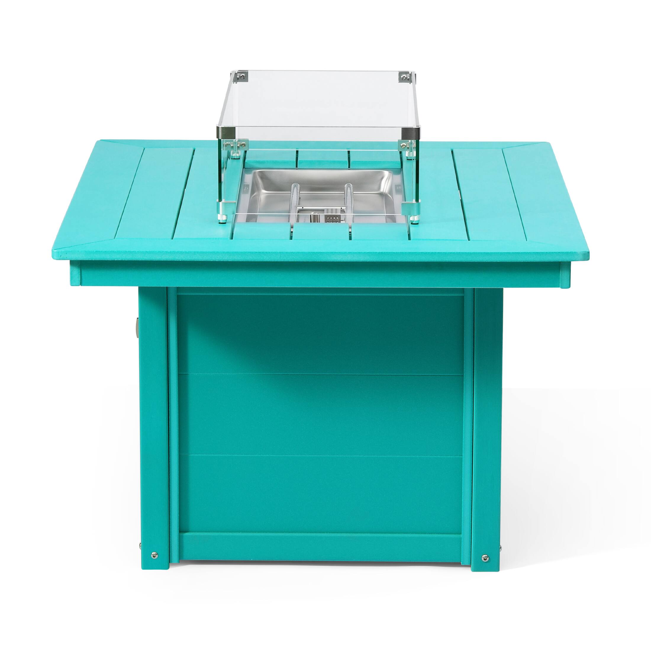 Alt View 1. WestinTrends - WestinTrends Helios 46" Modern Outdoor 55,000 BTU Patio Gas Propane Rectangle Deck Fire Pit Table - Turquoise.
