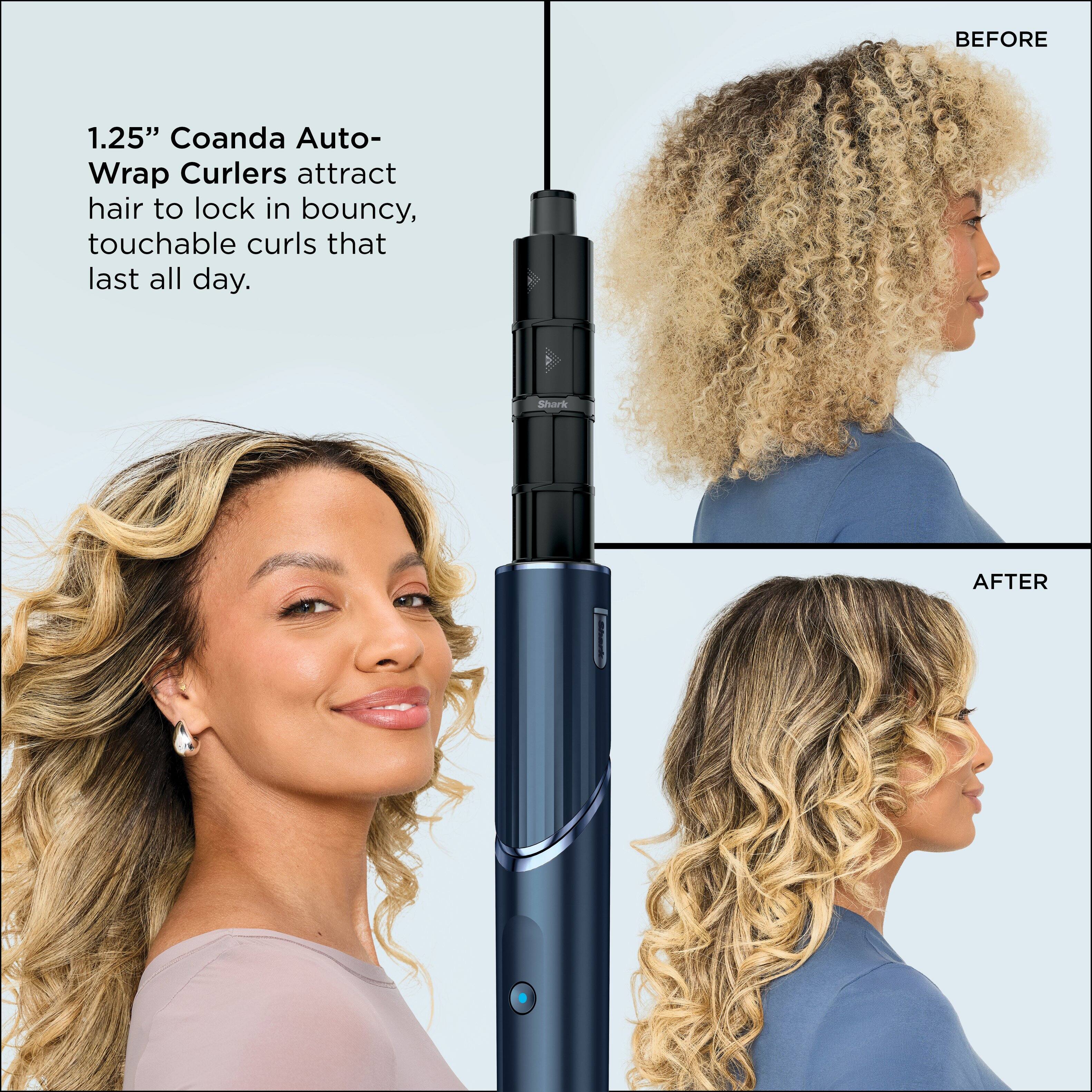 1.25" Coanda Auto-Wrap Curlers attract hair to lock in bouncy, touchable curls that last all day.

BEFORE

AFTER