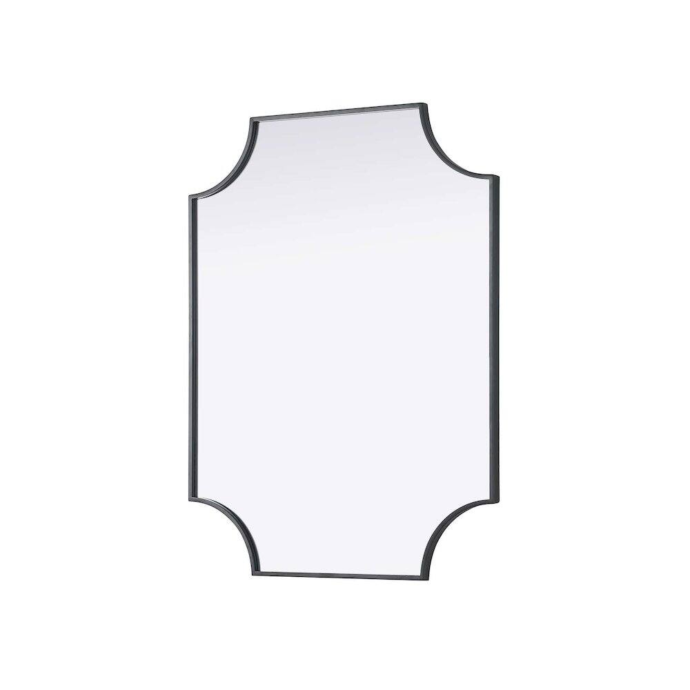 Alt View 2. Elegant Kitchen and Bath - Notched Metal Mirror 27x36 inch in Black - Black.