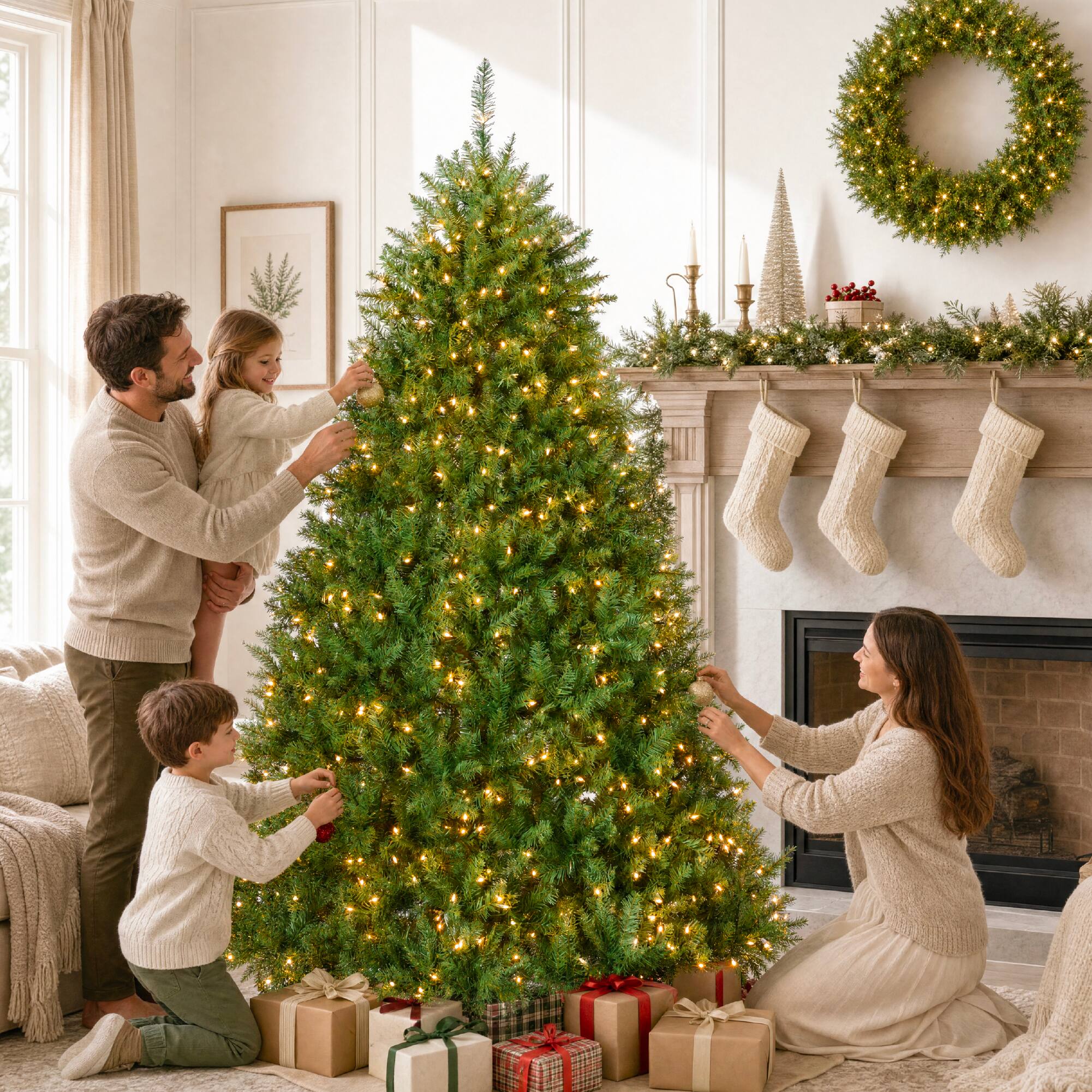Alt View 6. Best Choice Products - Best Choice Products 4.5ft Artificial Christmas Tree Pre-lit w/ Viral Twinkling Lights Douglas Fir Full Holiday Decor - Green.