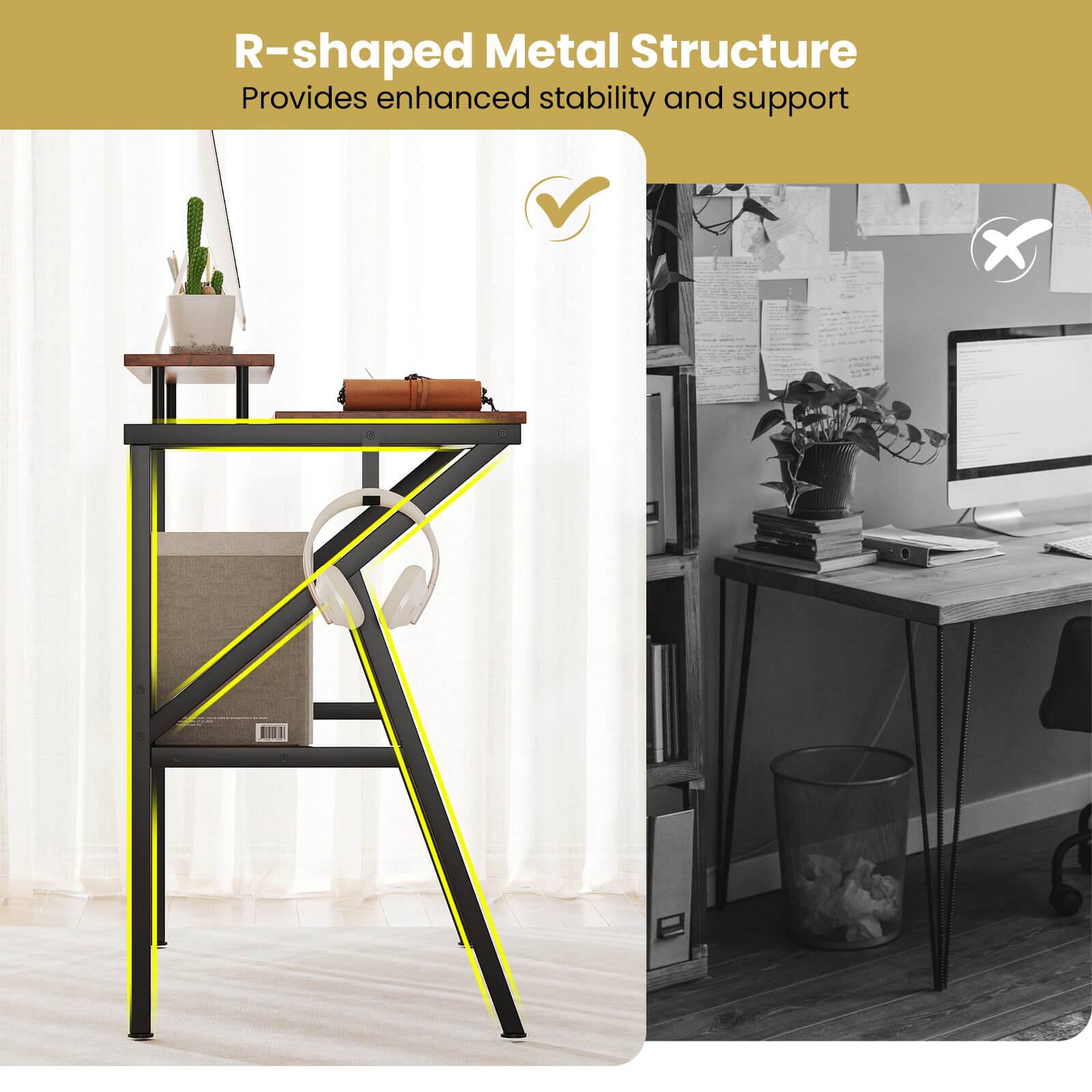 R-shaped Metal Structure  
Provides enhanced stability and support
