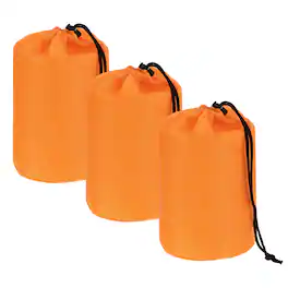 Unique Bargains - Drawstring Bag with Toggle & Cinch - Portable Outdoor Ditty Storage Sack, 5x10in for Backpacking Camping - Orange