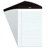 Staples - Notepads, 8.5" x 14" , Wide Ruled, 50 Sheets/Pad, Dozen Pads/Pack - White