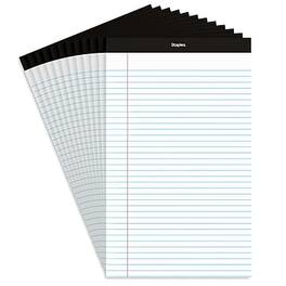 Staples - Notepads, 8.5" x 14" , Wide Ruled, 50 Sheets/Pad, Dozen Pads/Pack - White