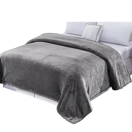 Front. Noble House - Plazatex Micro Plush Solid Parteen Soft Comfortable and Lightweight All Seasons Blanket Twin Grey - Grey.