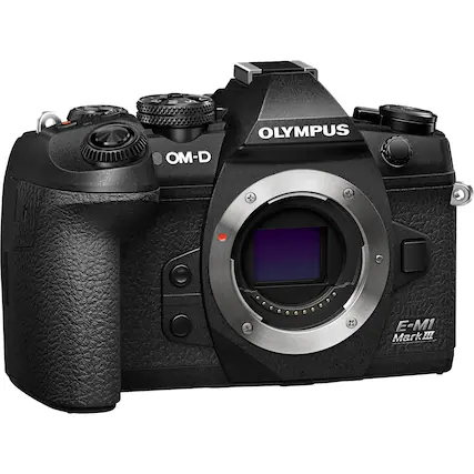 Front. Olympus - OM-D E-M1 Mark III 4K Video Mirrorless Camera Body Only - Black.