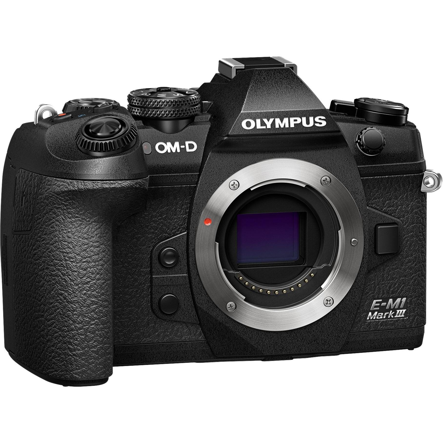 Front. Olympus - OM-D E-M1 Mark III 4K Video Mirrorless Camera Body Only - Black.