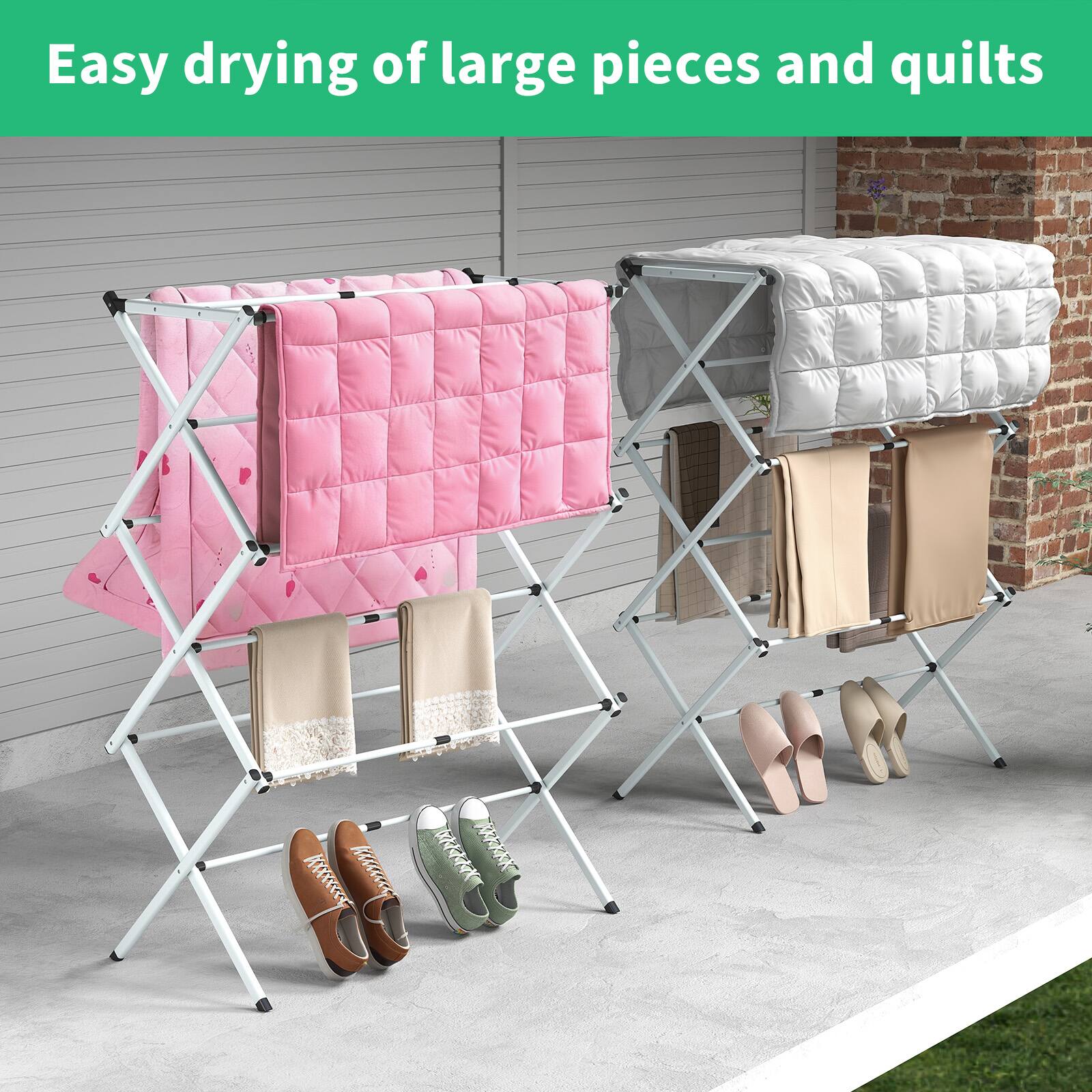 Easy drying of large pieces and quilts