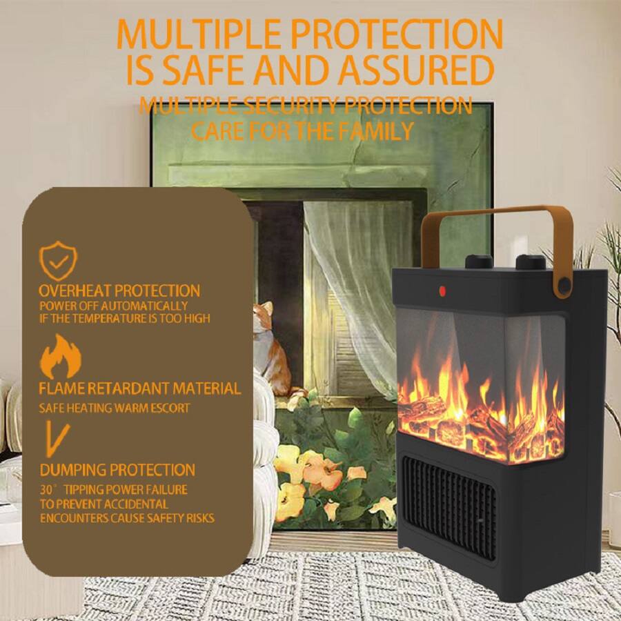 MULTIPLE PROTECTION IS SAFE AND ASSURED  
MULTIPLE SECURITY PROTECTION CARE FOR THE FAMILY  

- OVERHEAT PROTECTION  
  POWER OFF AUTOMATICALLY IF THE TEMPERATURE IS TOO HIGH  

- FLAME RETARDANT MATERIAL  
  SAFE HEATING WARM ESCORT  

- DUMPING PROTECTION  
  30° TIPPING POWER FAILURE TO PREVENT ACCIDENTAL ENCOUNTERS CAUSE SAFETY RISKS