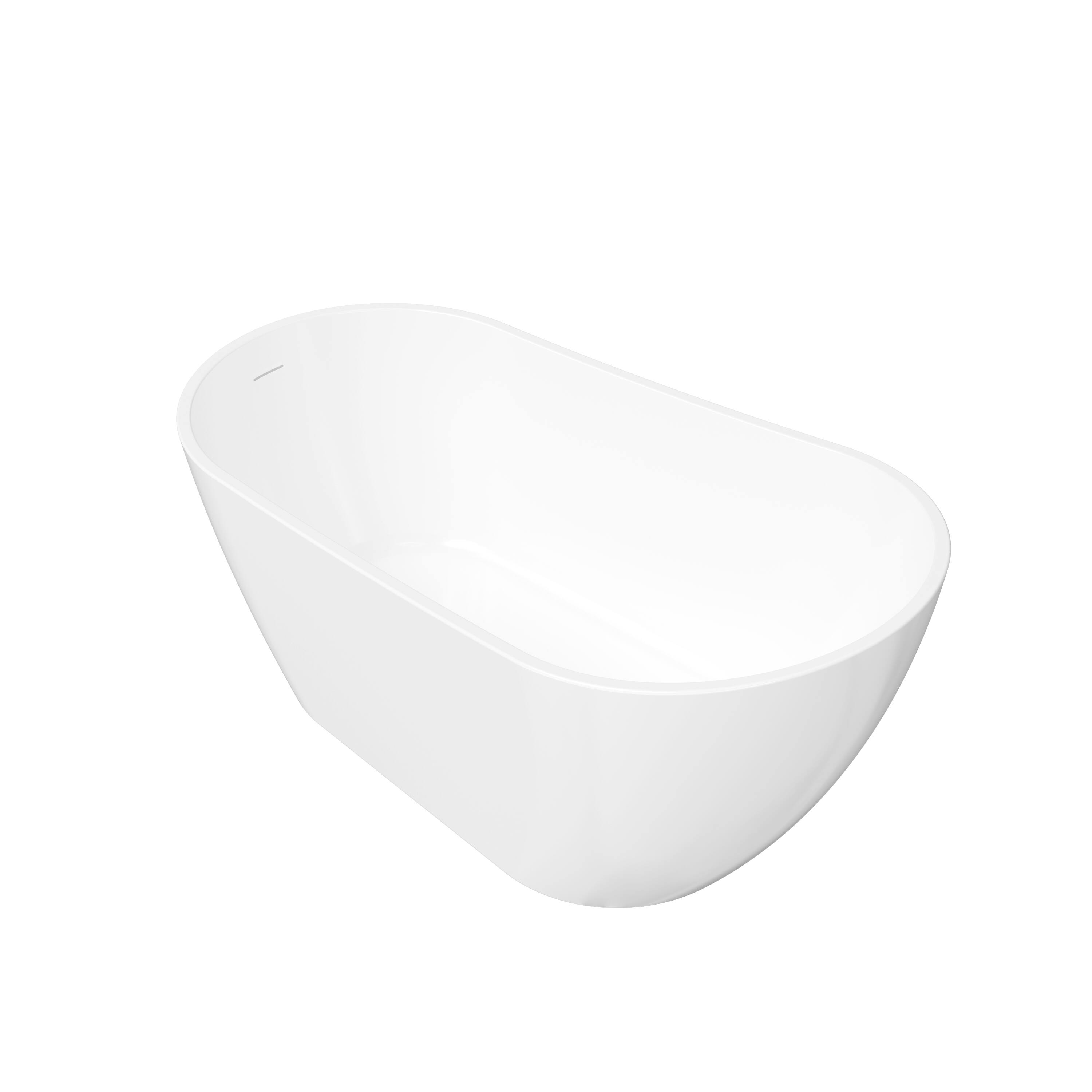 Alt View 9. WELLFOR - Comfy 59 in. x 31 in. Pure Acrylic Flatbottom Oval Freestanding Soaking Bathtub with Drain and Overflow Included - White.