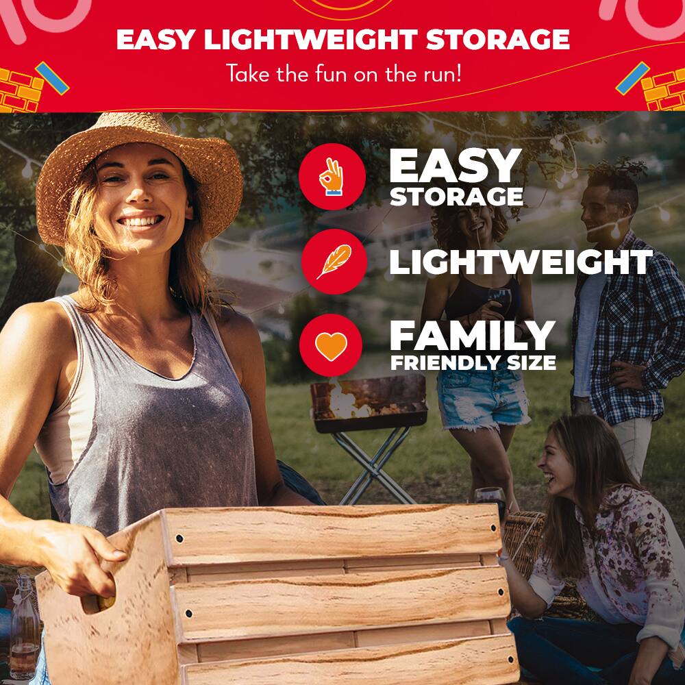 EASY LIGHTWEIGHT STORAGE  
Take the fun on the run!  

EASY STORAGE  
LIGHTWEIGHT  
FAMILY FRIENDLY SIZE