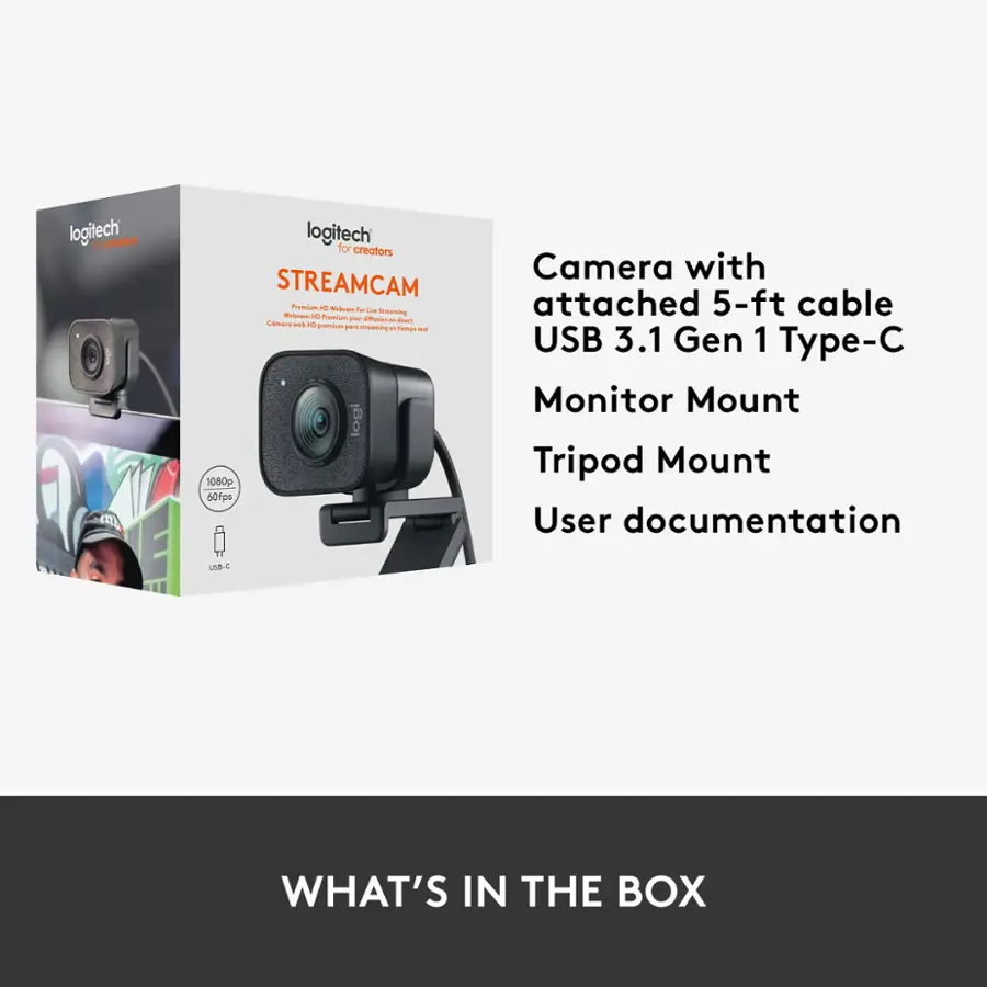 Logitech StreamCam Plus 1080 Webcam for Live Streaming and Content ...
