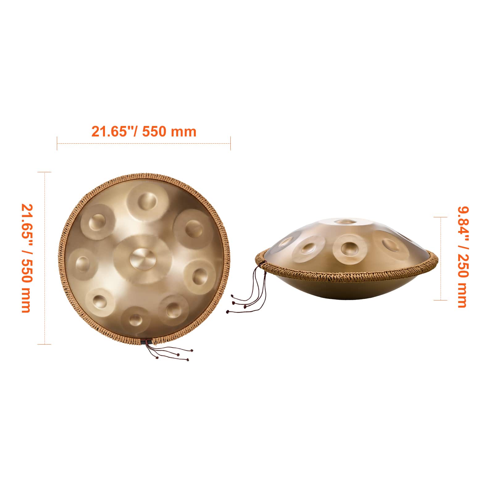 VEVOR Handpan Drum, 22 in & 9 Notes, D Minor Hand Drum, Hand Pan