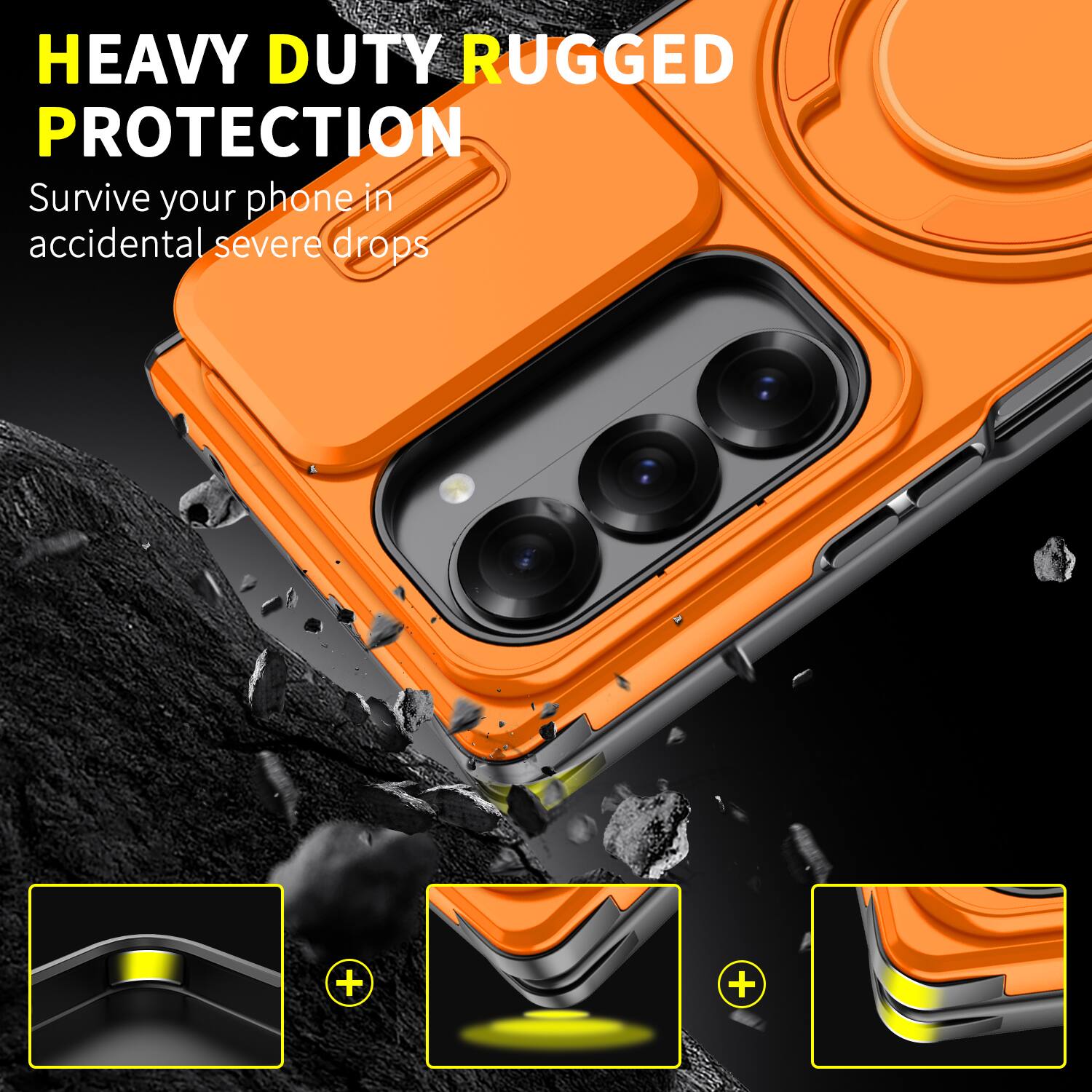 HEAVY DUTY RUGGED PROTECTION  
Survive your phone in accidental severe drops