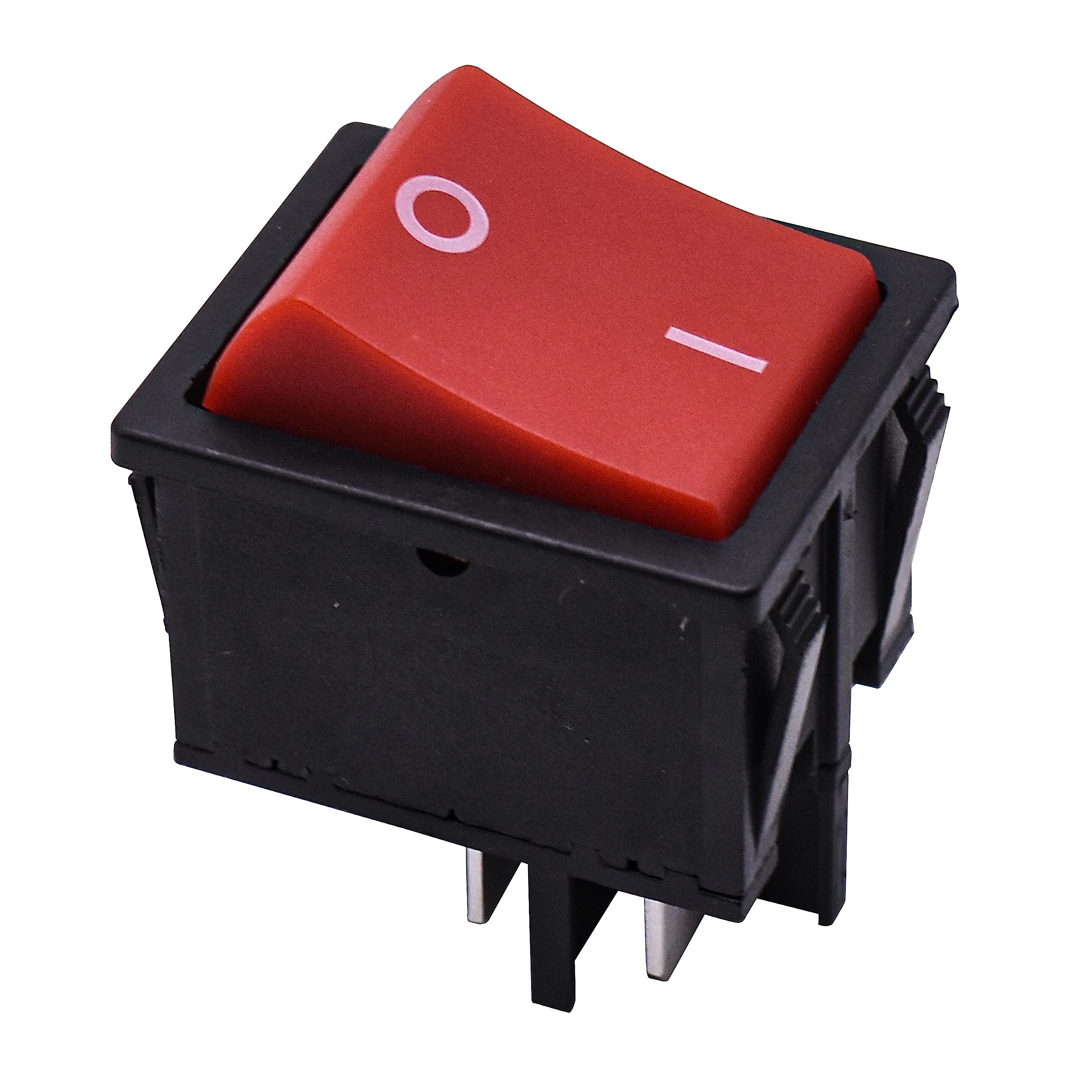 Alt View 1. HQRP - ON-OFF Rocker Switch 4-Prong 10 A 125 V UL Listed Replacement for KEDU HY12 - red.