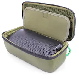 CASEMATIX - Rugged Carry Case Fits Bose Soundlink FlexPortable Bluetooth Speaker and Charge Cable, Impact Resistant With Carabiner - Green