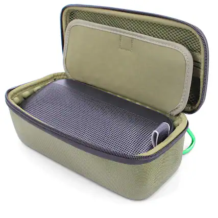 Front. CASEMATIX - Rugged Carry Case Fits Bose Soundlink FlexPortable Bluetooth Speaker and Charge Cable, Impact Resistant With Carabiner - Green.