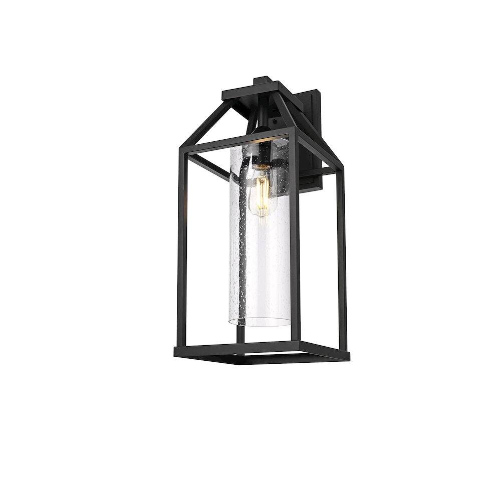 Left. Elegant Lighting - Zora 24 inch Outdoor Wall sconce in Black - Black And Clear.